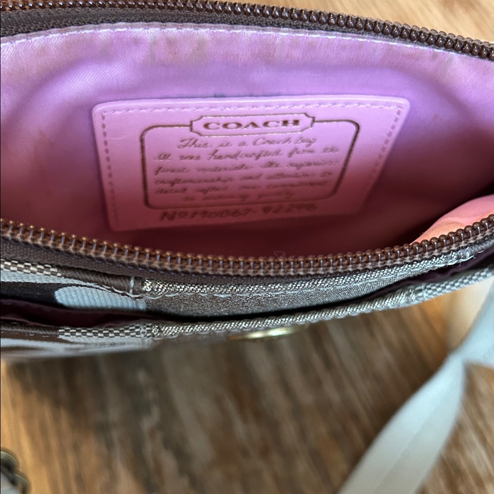 Coach Signature Jacquard Lurex Crossbody 42246 w/ matching cardholder wallet - Picture 5 of 10